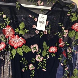 Navy Blue Net Embroidered Dress *BRAND NEW*